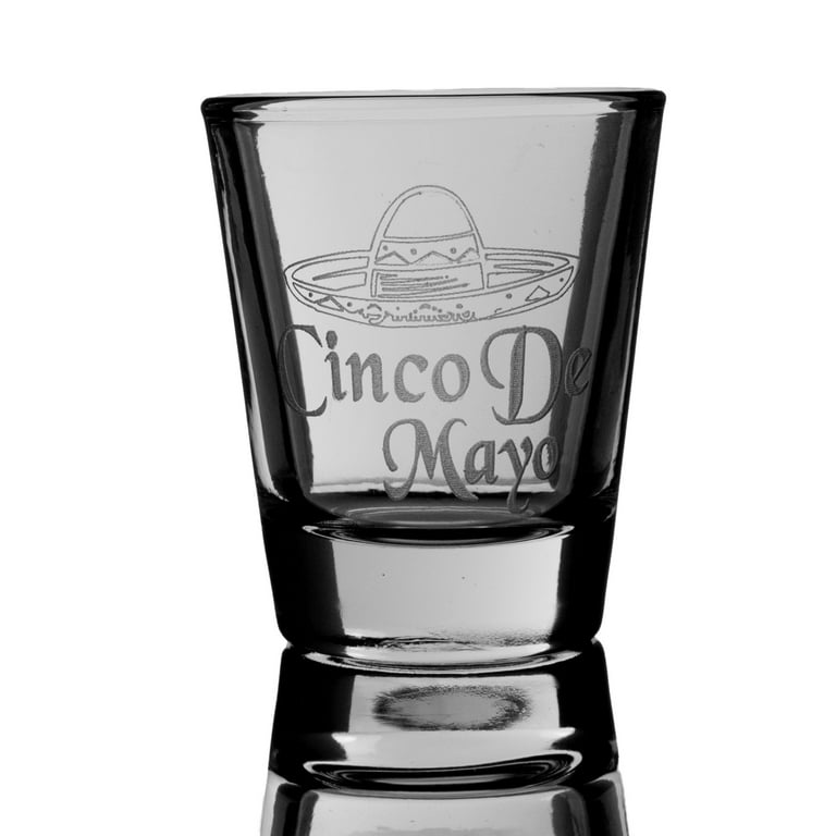 2oz Cinco De Mayo Shot Glass with Sombrero 2oz Cinco De Mayo Shot Glass with Sombrero