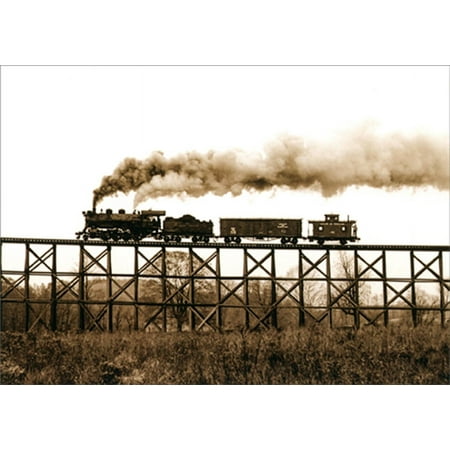 Avanti Press Steam Train On Trestle America Collection Get Well Card