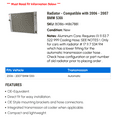 thumbnail image 2 of Radiator - Compatible with 2006 - 2007 BMW 530i, 2 of 2
