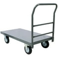 thumbnail image 3 of Steel Smooth Deck Flatbed Hand Truck 24"x48" - 2000Lb Heavy Duty Dolly Cart with Wheels, Dark Gray, 3 of 10