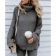 thumbnail image 2 of Suéter de punto grueso con cuello alto para mujer Mangas de murciélago de gran tamaño - Rosa, XL METRO Macarena suéter de punto boho para mujer, 2 of 8