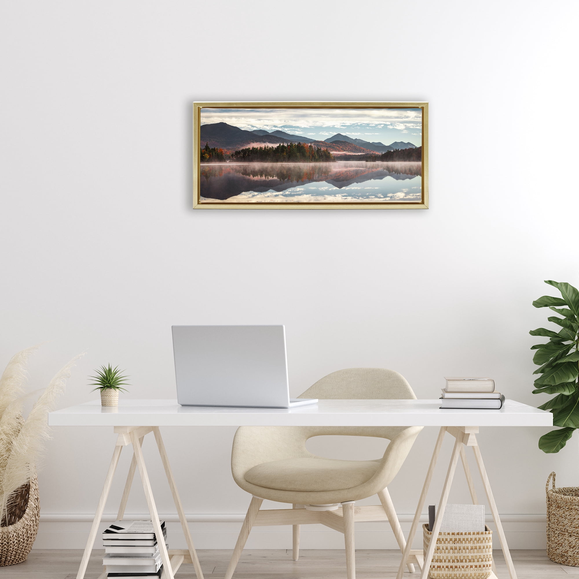 Stupell Industries Panoramic View From Boreas Ponds Gold Framed Floater Canvas Wall Art, design by Jonathan Zaharek