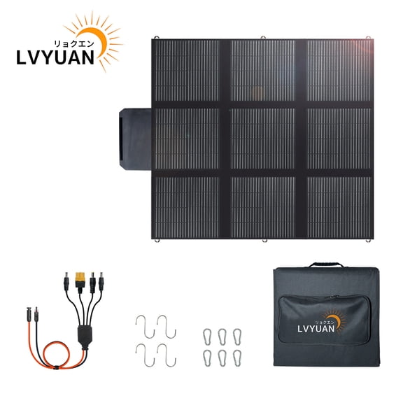 LVYUAN 400W Solar Panel Foldable Solar Charger Portable IP67 Waterproof with MC4 Connector for Home, RV, Outdoor, Camping, Power Station, off Grid