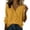 Yellow, variant on Khunlpohl 3/4 Sleeves Cotton Linen Tops for Women V Neck Ruffled Solid Color Clothes Casual Business Trendy Dressy Blouses