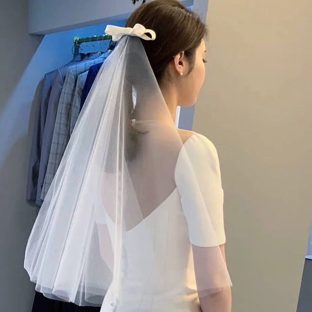 fastboy Couvre-Chef de Mariée, Nœud, Voile, Pince à Cheveux