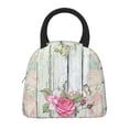 thumbnail image 3 of Vsdgher Insulated Lunch Bag Simple Bento Cooler Bag Lunch Tote Bag , Suitable for picnics, school, work (Vintage Wood with Floral Print ), 3 of 5