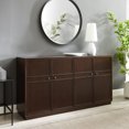 thumbnail image 2 of Manor Park Classic 4 Door Closed Storage Entertainment Center, Dark Brown Oak, 2 of 10