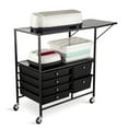 thumbnail image 2 of Essex Black Drawers & Rolling Cart with Tray and Extendable Table by Simply Tidy - Multi-Functional Storage Cart for Art & Craft Supplies - 1 Pack, 2 of 3