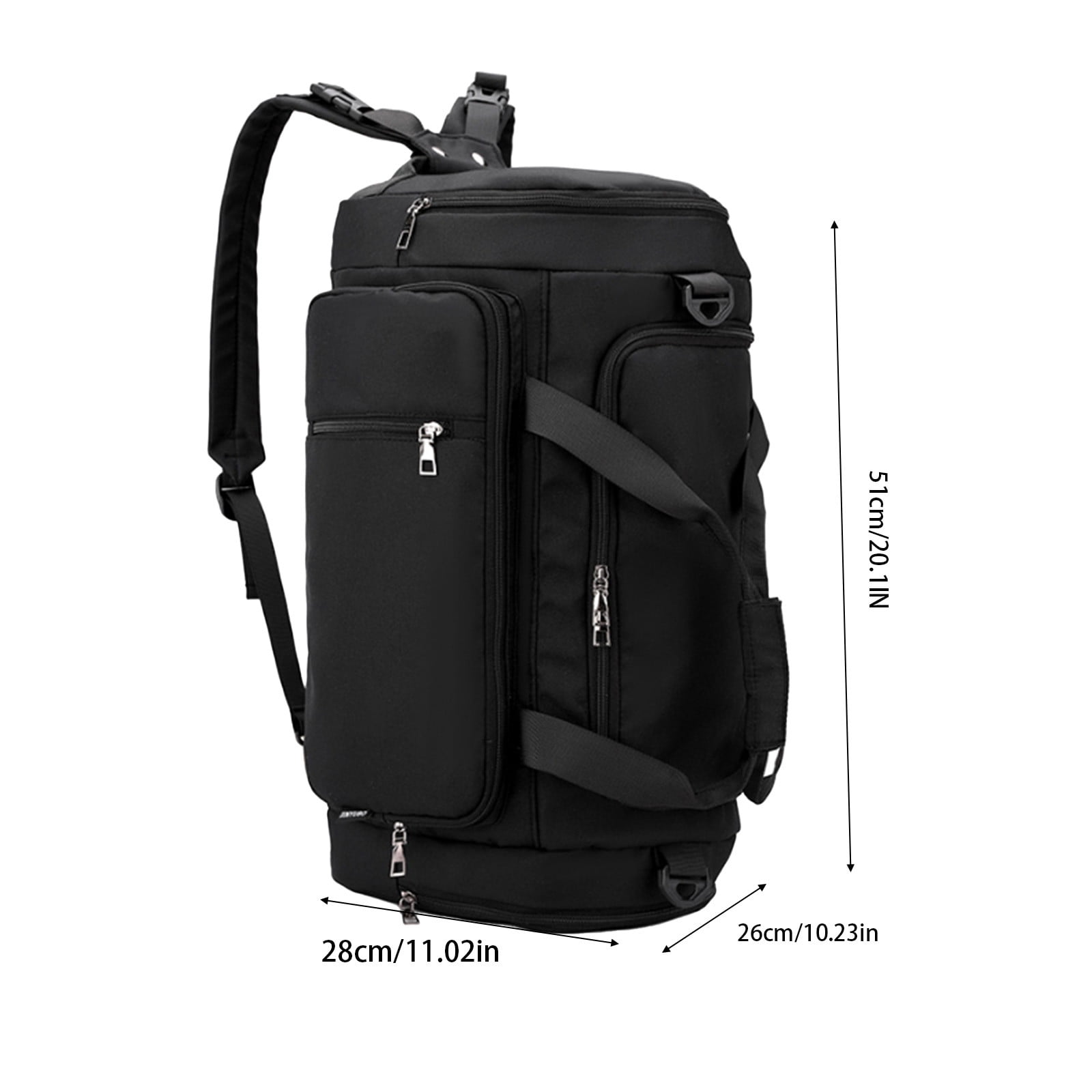 Hyknon Multifunctional Travel Duffle Bag for Women, Large Capacity Short-Distance Travel Bag, Lightweight Wear Sports Fitness Bag, WaterProof Wet Dry Separation Backpack for Fitness Travel, Black