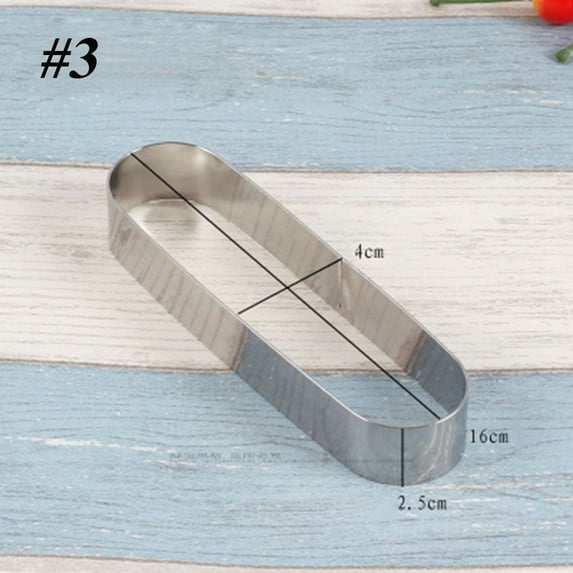 New Metal Tiramisu Mini Stainless Steel Long Oval Cake Mold Mousse Ring 3