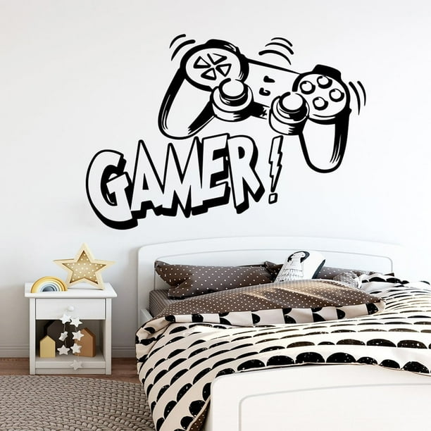 Susoonfo - Calcomanías decorativas de pared para niños, controlador de juegos, sala de juegos, dormitorio, decoración para habitación infantil, pegatina de pared, decoración del hogar