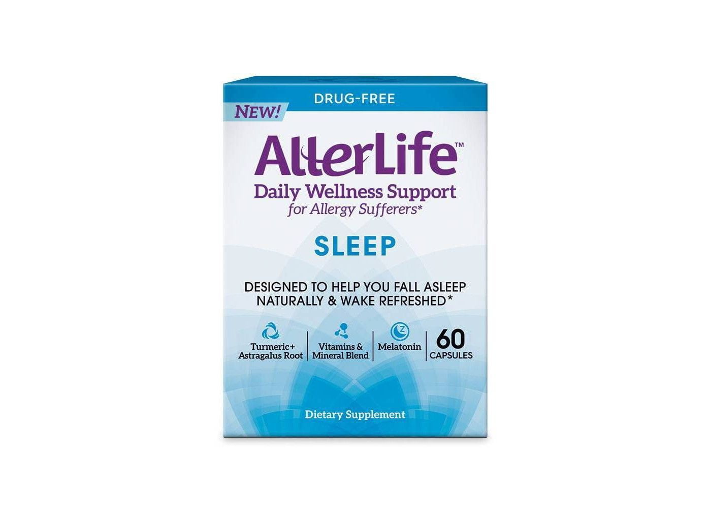 Allerlife Daily Wellness Support Allergy Supplements and Sleep Aid Capsule, 60 Count