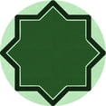 thumbnail image 1 of Ahgly Tapis Rond Lavable en Machine Intérieur Transitionnel Vert Émeraude Profond, 3 Pieds Rond, 1 of 7