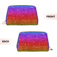 thumbnail image 3 of Easygdp Rainbow Glitter Leather Makeup Bag Zipper Pouch Travel Cosmetic Organizer for Women and Girls, Make up Bag with Zipper, 3 of 8