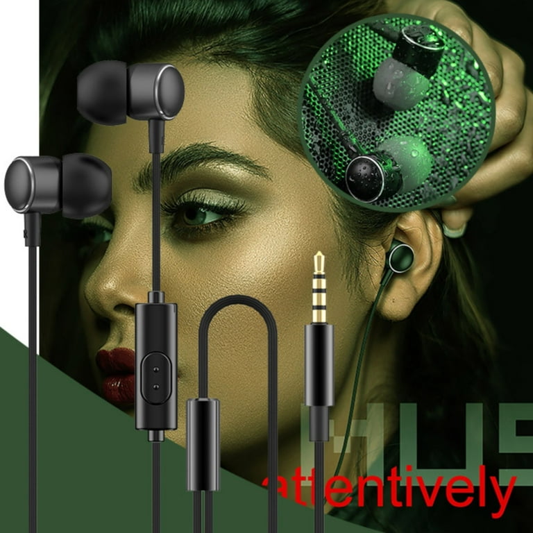 NKOOGH Headpiece Microphone Wired Headphoes With Microphone In Ear Round Hole Mini Subwoofer With 3.5mm Jack
