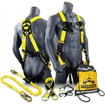 KwikSafety (Charlotte, NC) THUNDER KIT | 3D Full Body Safety Harness, 6' Lanyard, Tool Lanyard, 3' Cross Arm Strap Anchor ANSI OSHA PPE Fall Protection Arrest Restraint Construction Roofing Bucket