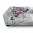 thumbnail image 3 of Rose Soft Flannel Fleece Throw Blanket, Abstract Rose with Butterflies Nostalgic Victorian Design Forever Love Theme, Cozy Plush for Indoor and Outdoor Use, 60" x 80", Pale Mauve Pink, by Ambesonne, 3 of 6