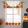 thumbnail image 6 of Kitchen Cafe Valance Curtain for Small Windows,Autumn Orange Pumpkin Maple Leaf Rod Pocket Short Valances,42x12in, 6 of 9