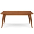 thumbnail image 6 of Simpli Home Draper SOLID HARDWOOD and Rubberwood 66 inch x 40 inch Rectangle Mid Century Modern Dining Table in Teak Brown, 6 of 10