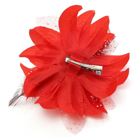 4pcs Set Women S Colorful Feather Flower Hair Clips Brooch Beach