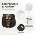 thumbnail image 3 of JUNZAN Metal Style Horned Skull Print Women's Athletic Gym Running Shorts with Phone Pockets - Workout Shorts-X-Large, 3 of 5