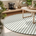 thumbnail image 4 of Sage Green Striped Area Rugs 5' (Round) Modern Stripes Farmhouse Rustic Simple Floor Rug&nbsp;Non Slip Low Pile Ultra Soft Throw Carpet for Entryway Indoor Entrance Kitchen Bathroom, 4 of 9