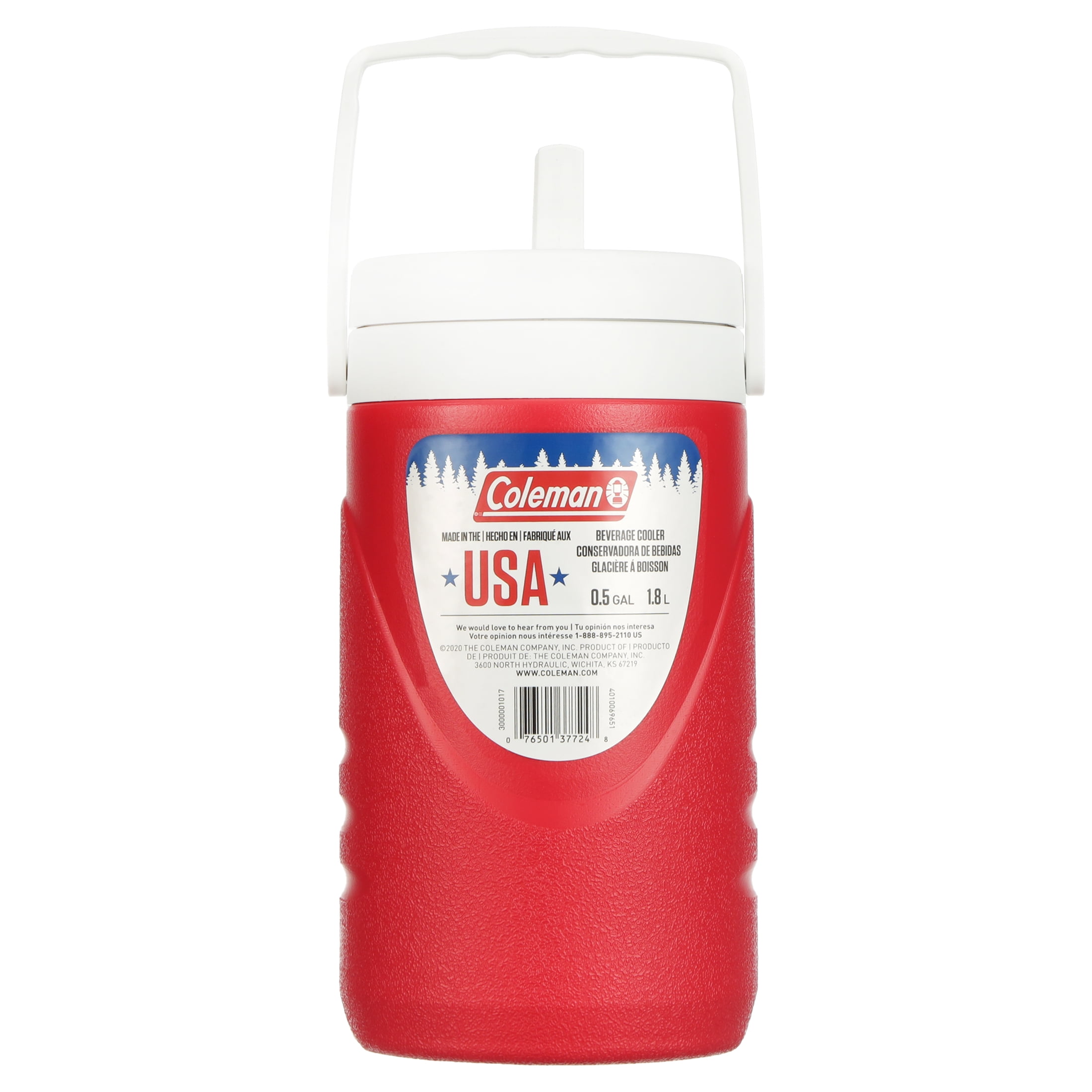 Coleman Half Gallon Thermos Jug, Portable, Insulated, Red