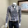 thumbnail image 3 of Camisas para hombre Camisas para hombre con estampado geométrico colorido con estampado estético Marca barata Algodón Moda 2024 I Things Stylish Hot, 3 of 5