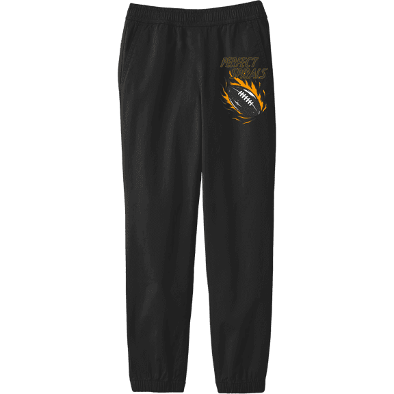 Perfect Spirals Flaming Football Youth Black Jogger Pants-Medium