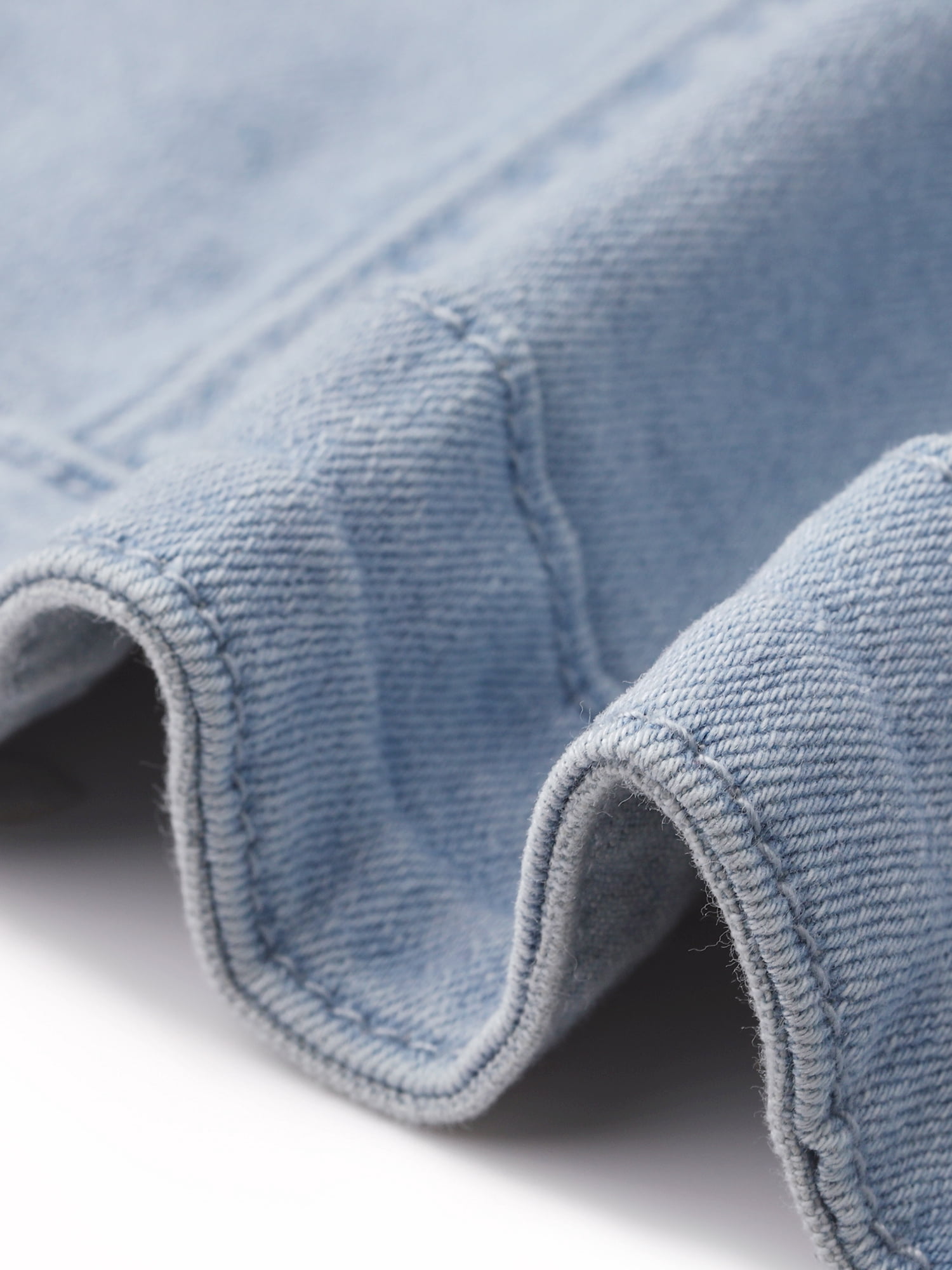 DARING DIVA Women's Crop Denim Cardigan Cap Sleeve Jean Jacket L Sky Blue