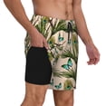 thumbnail image 3 of Picia Butterflies And Peacock Feathers pattern Mens Swim Trunks with Compression Liner Stretch Beach Shorts Quick Dry with Zipper Pockets No-Chafing Board Shorts-Small, 3 of 9
