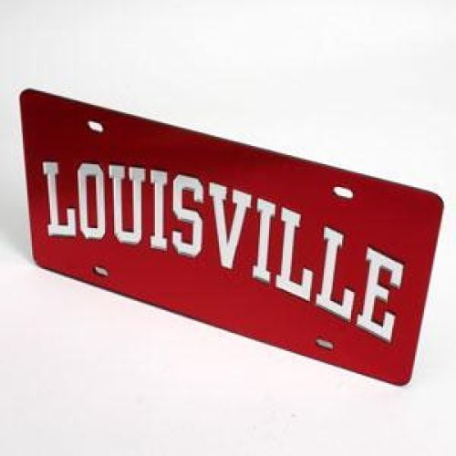Louisville License Plate Red