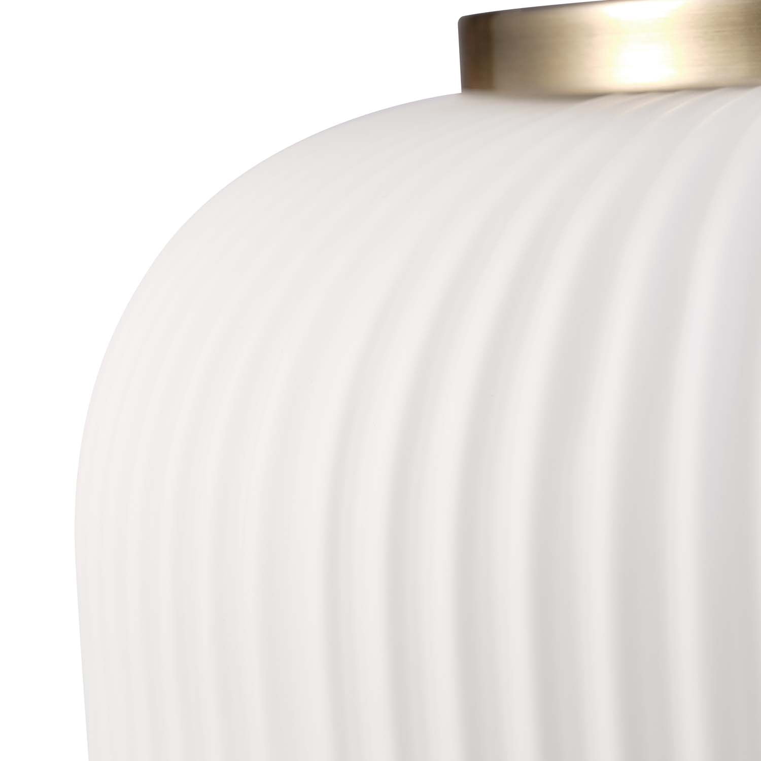 Novogratz x Globe Lily 1-Light Matte Brass Pendant Lighting with Frosted Ribbed Glass Shade