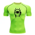 thumbnail image 5 of Camiseta de compresión para hombre, camiseta de manga corta para gimnasio, culturismo, fitness, camisetas deportivas de secado rápido para hombre, camisetas deportivas para correr, ropa deportiva para, 5 of 5