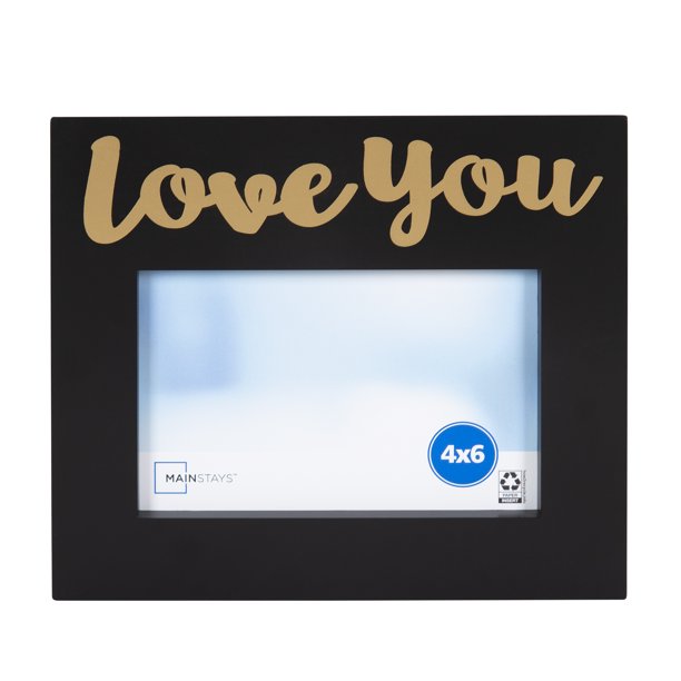 Mainstays 4 X 6 Love You Sentiment Tabletop Picture Frame Black Walmart Com