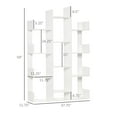 thumbnail image 3 of Homiyad Tree Bookshelf, Modern Freestanding Bookcase with 13 Open Shelves, Display Unit for Living Room, Study or Office, White, 3 of 8