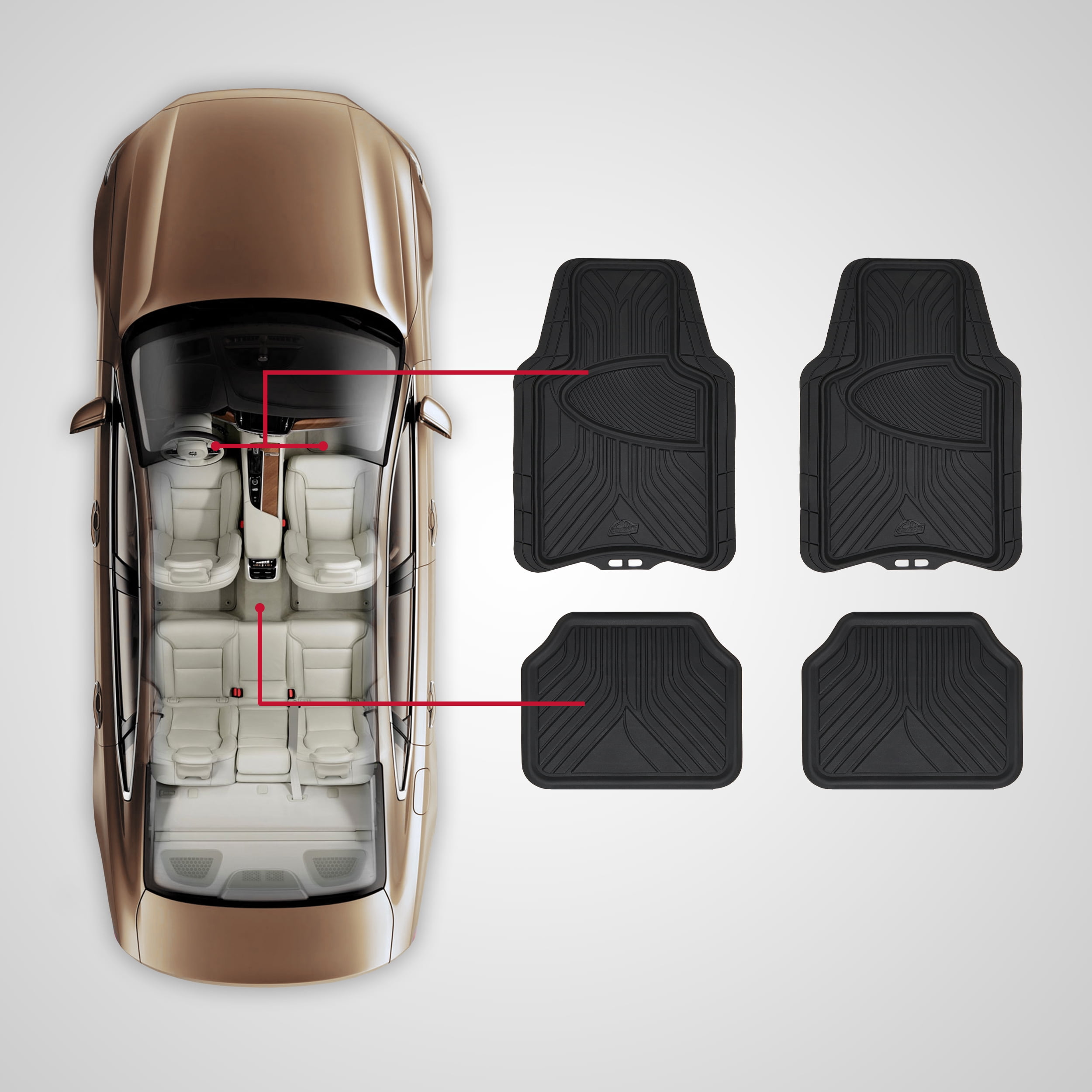 Armor All 4 Piece Black All-Season Trim-to-Fit Floor Mats, 78846WDC