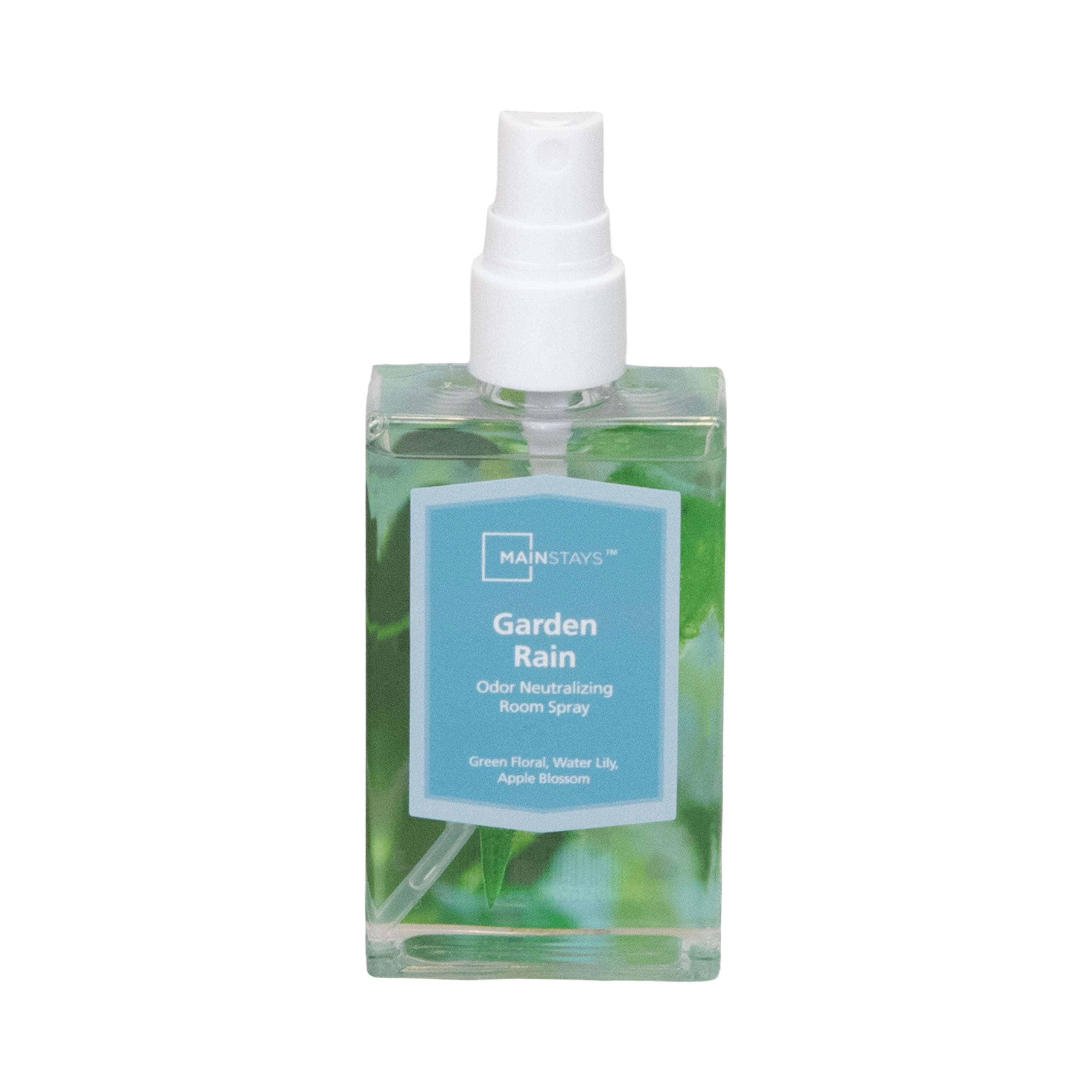 Mainstays Garden Rain Scented Room & Linen Spray 3.4 fl oz (100mL).