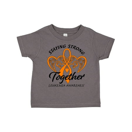 

Inktastic Leukemia Awareness Staying Strong Together and Orange Ribbon Gift Toddler Boy or Toddler Girl T-Shirt