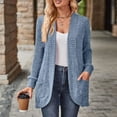 thumbnail image 2 of Qwertyu Womens Long Cardigan Lightweight Sweater Open Front Long Sleeve Cardigans with Pockets 2025 Sky Blue XL, 2 of 7