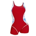 thumbnail image 3 of Lejafay Women's One Piece Swimsuits Boyleg Shorts Unitard Swimming Surfing Costume Sleeveless Red M, 3 of 5