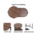 thumbnail image 3 of 28x28 in Round Coffee Table with Storage Tray 2 Tier Oval End Tables Wooden Small Side Table for Home Decoration (Brown), 3 of 5