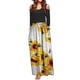 thumbnail image 1 of Vestido maxi con hombros descubiertos Estampado floral para mujer Elegante Casual O-cuello Bolsillo Vestidos largos Fridja  nbo665, 1 of 3