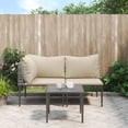 thumbnail image 1 of vidaXL 3 Piece Garden Lounge Set with Cushions Grey Poly Rattan, 1 of 5