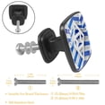 thumbnail image 3 of 4 Pcs Cabinet Handle Drawer Pulls Blue and White Geometry Knobs with Screws Square Furniture Office Cabinet Knob Decoration, 3 of 7