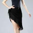 thumbnail image 4 of EDFBUYKRS Female Skirts Short Skirts for Women Fall Plus Size Fringe Solid Color Triangle Skirt for Women Adult Dance Performance Half Skirt, 4 of 5