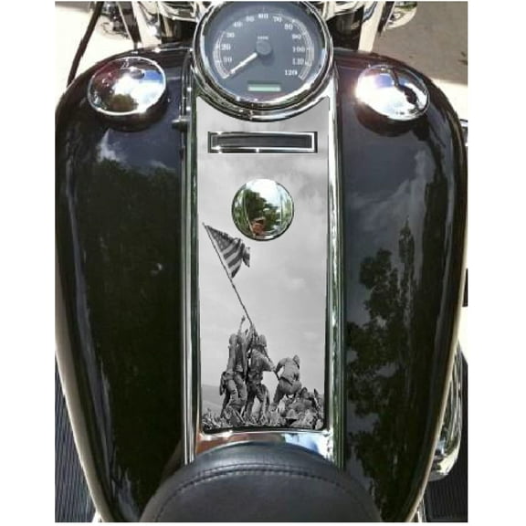 Kustom Cycle Parts Aftermarket Raising The Flag Plastic Dash Panel Console Insert! Compatible with 2008-2023  Harley Davidson Road King Dash