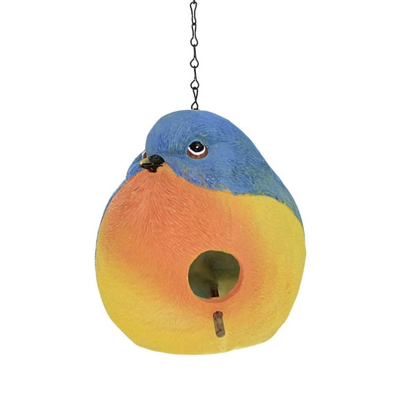 Home & Garden Bird Birdhouse Polyresin Hanging Yard Decor D2841 Blue