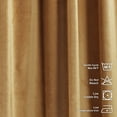 thumbnail image 3 of 3S Brother's Solid Luxury Matte Velvet Soft Curtains Set of 2 Panels Hanging Back Tap & Rod Pocket Home Décor Bedroom Kitchen Office Windows Room Darkering ( Marigold-Apricot-Honey-52"x120"), 3 of 6