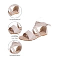 thumbnail image 3 of Avamo Women's Shoes Lace-Up Gladiator Sandals, Ankle Strap, Beige, 11.5, 3 of 9